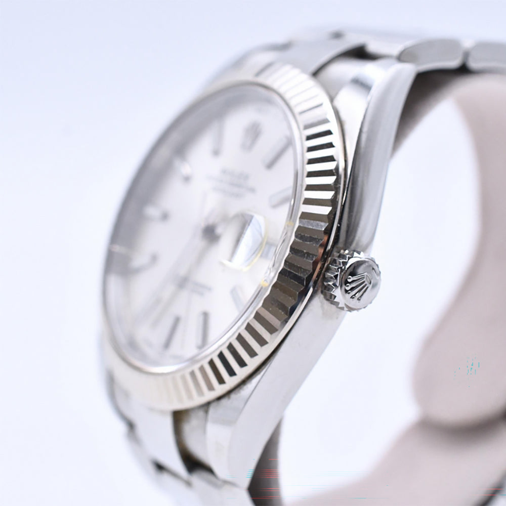Rolex Datejust 41mm Steel and White Gold Fluted Bezel 126334 – Silver Dial
