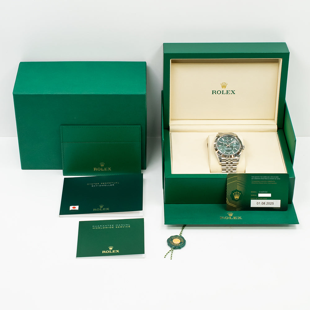 Rolex Sky-Dweller 42mm Steel and White Gold 336934 – Green Dial