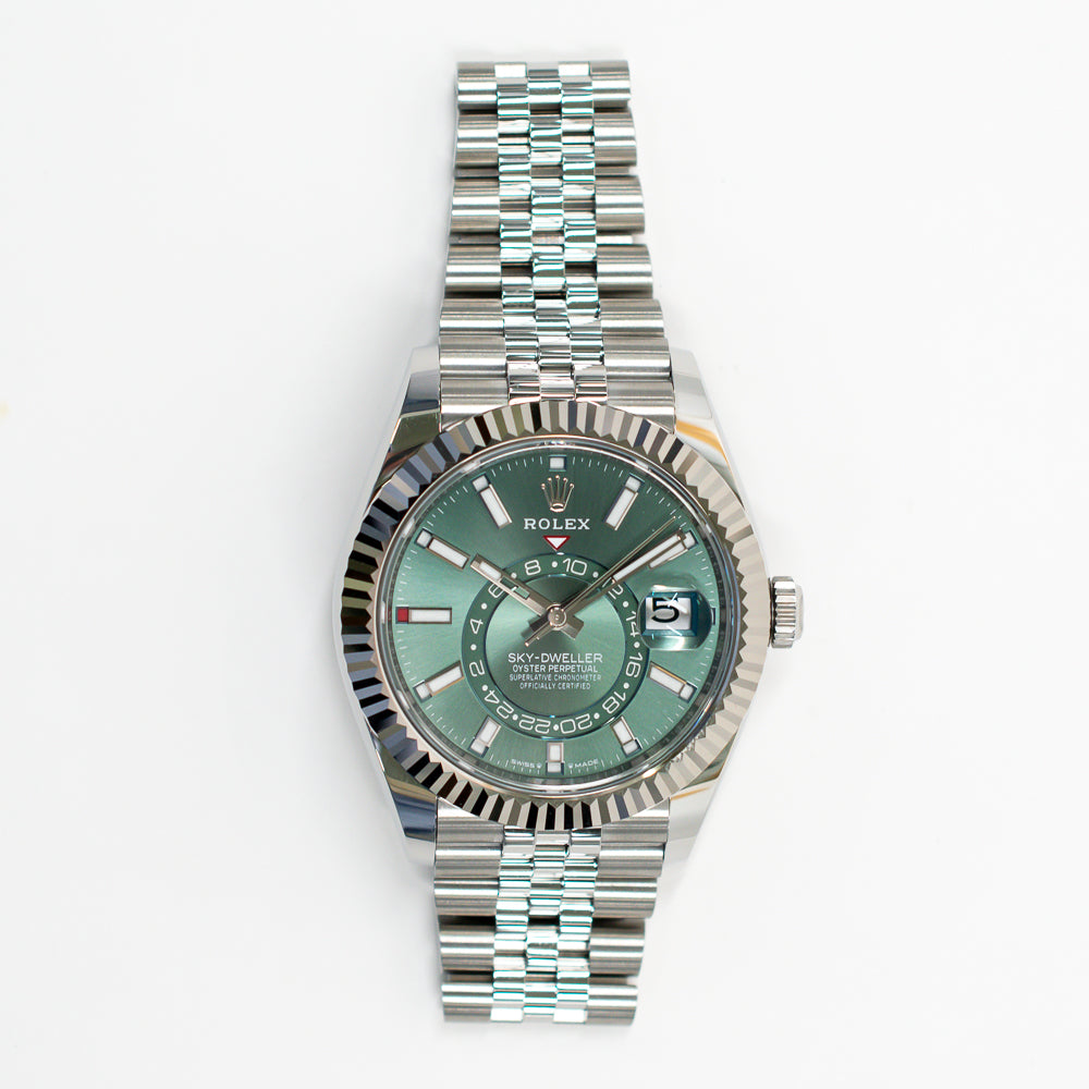 Rolex Sky-Dweller 42mm Steel and White Gold 336934 – Green Dial