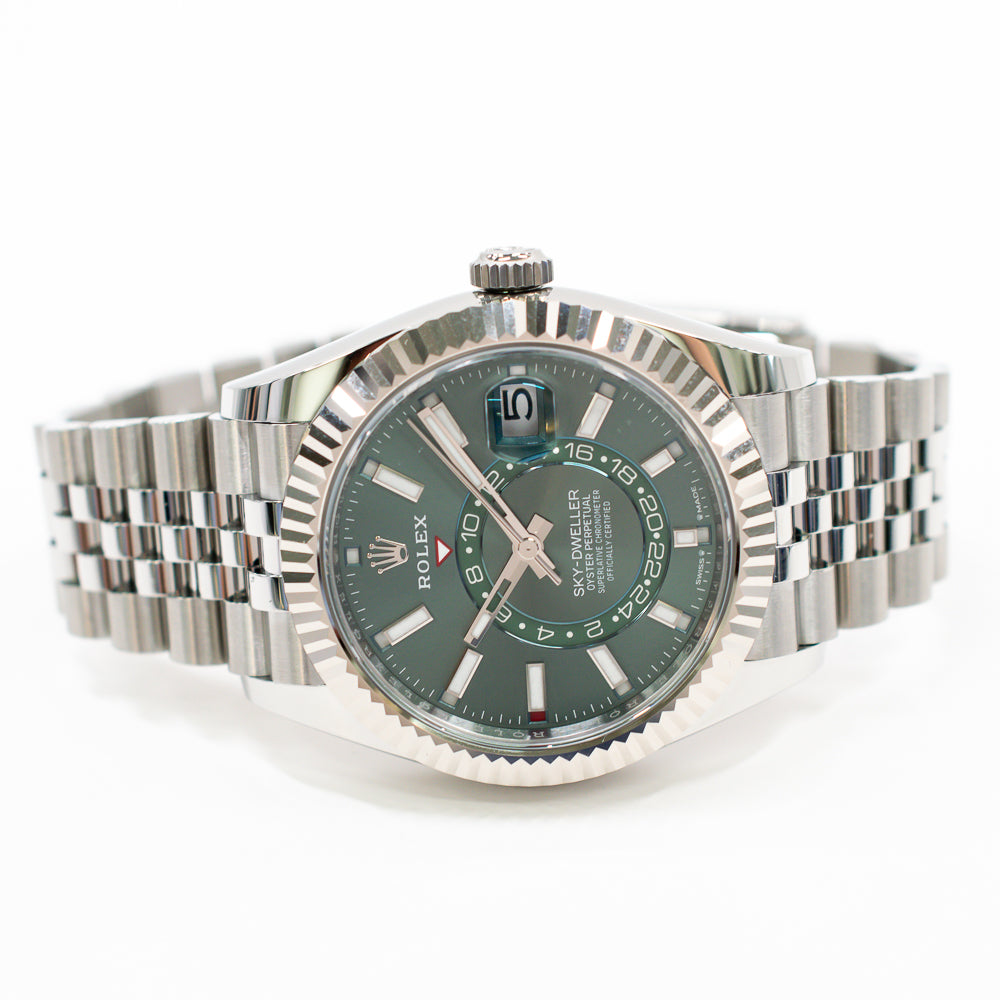 Rolex Sky-Dweller 42mm Steel and White Gold 336934 – Green Dial