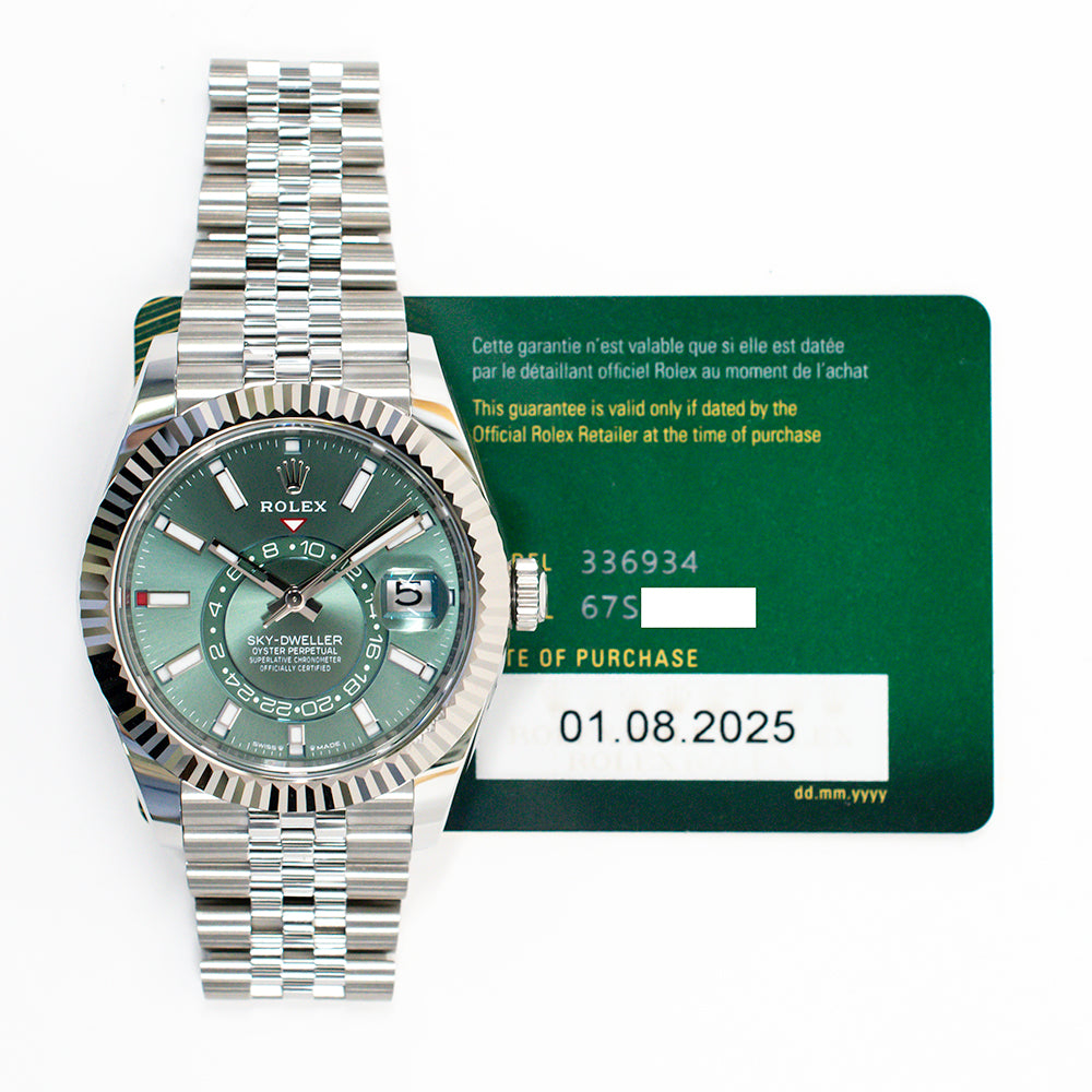 Rolex Sky-Dweller 42mm Steel and White Gold 336934 – Green Dial