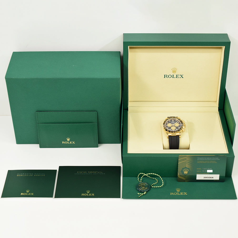 Rolex Cosmograph Daytona 40mm Yellow Gold Oysterflex 126518LN – Black Dial