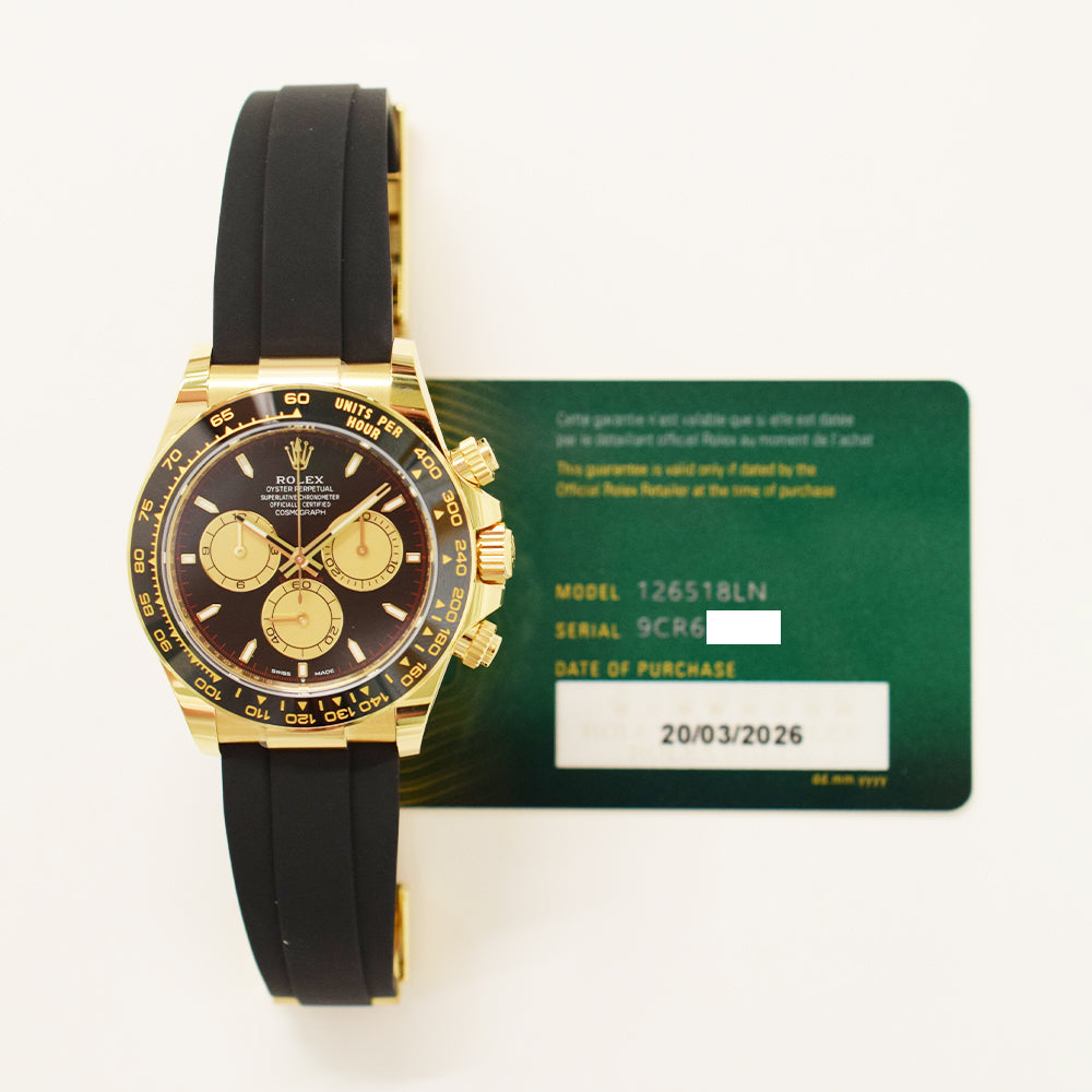 Rolex Cosmograph Daytona 40mm Yellow Gold Oysterflex 126518LN – Black Dial