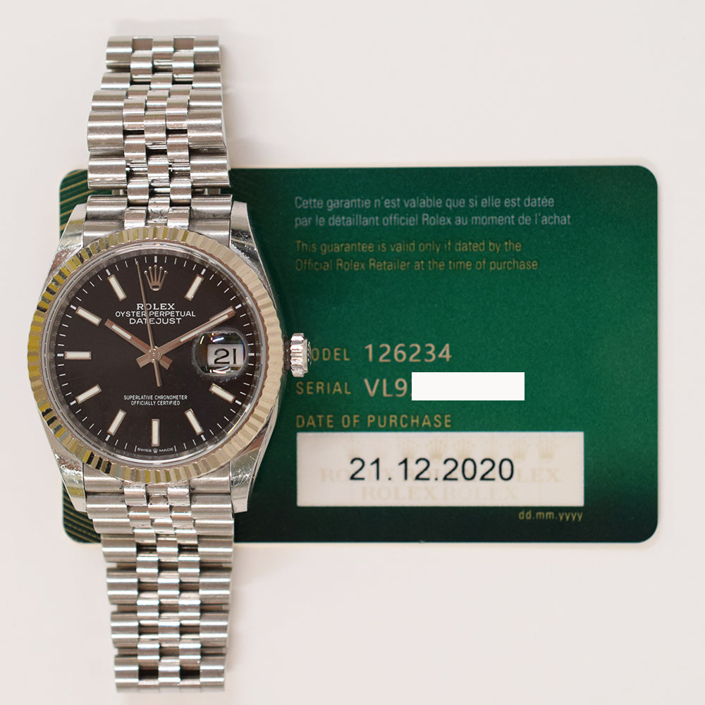 Rolex Datejust 36mm Steel and White Gold 126234 – Black Dial