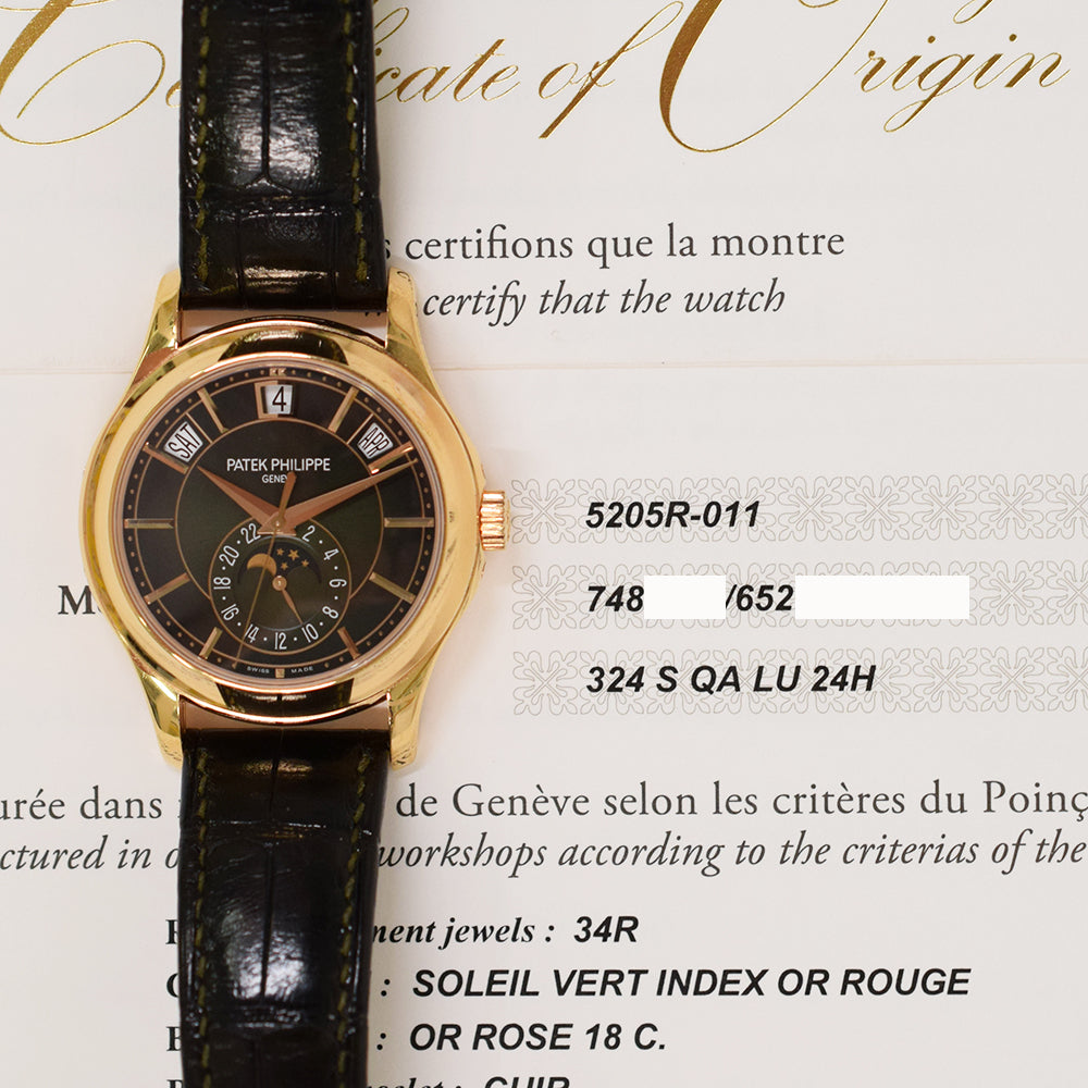 Patek Philippe Annual Calendar Moon Phase 40mm 5205R-011 – Black Dial