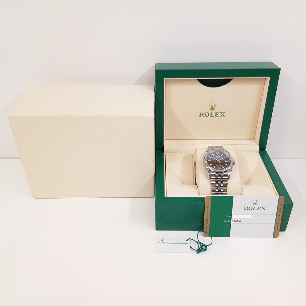 Rolex Datejust 36mm Steel Domed Bezel 126200 – Black Dial