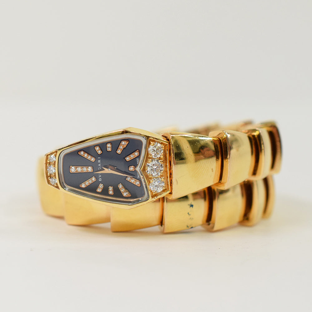 Bvlgari Serpenti 26mm Diamond Bezel Rose Gold SPP26BGD1GD.1T – Black Diamond Dial