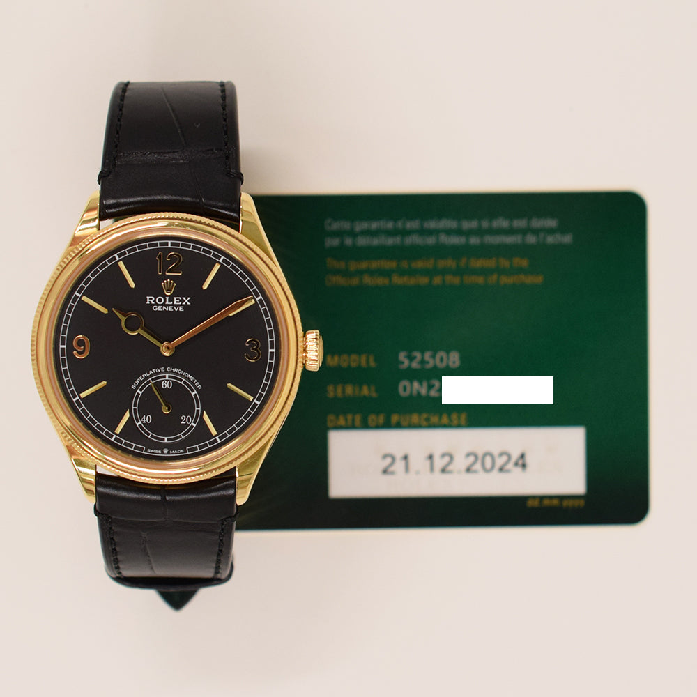 Rolex 1908 39mm Yellow Gold 52508 – Black Dial
