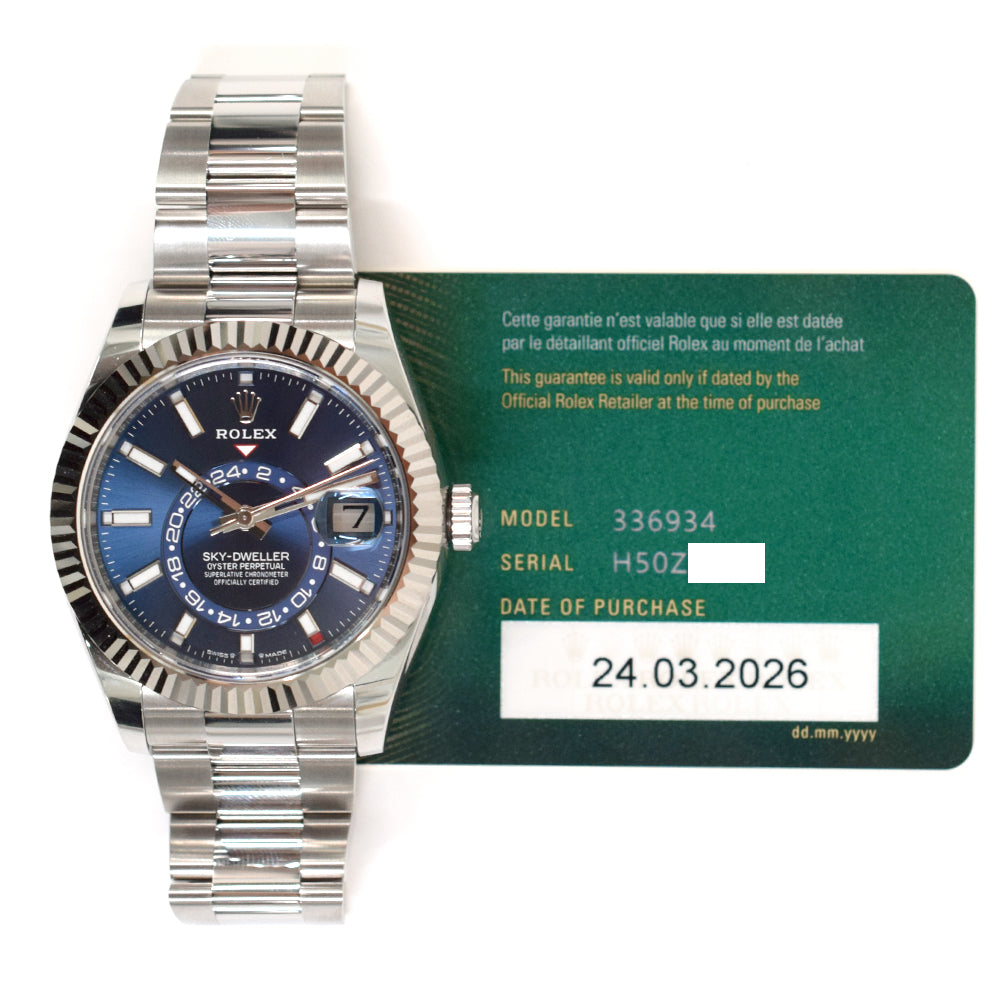 Rolex Sky-Dweller 42mm Steel and White Gold 336934 – Blue Dial