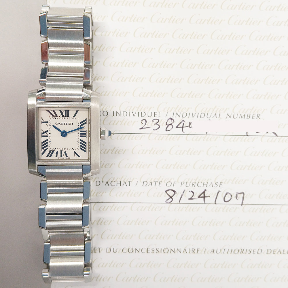 Cartier Tank Française Small Stainless Steel W51008Q3 – Ivory Roman Dial