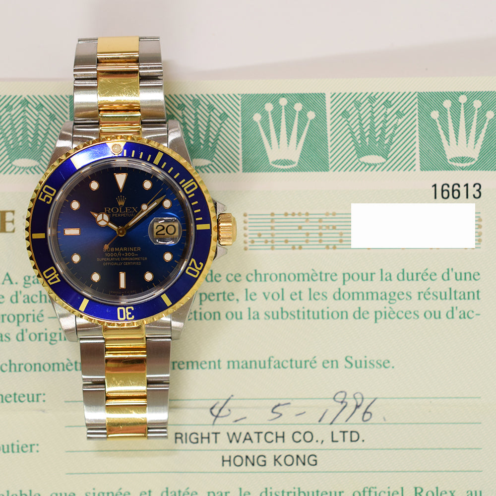 Rolex Submariner Date 40mm Steel and Yellow Gold 16613LB – Blue Dial