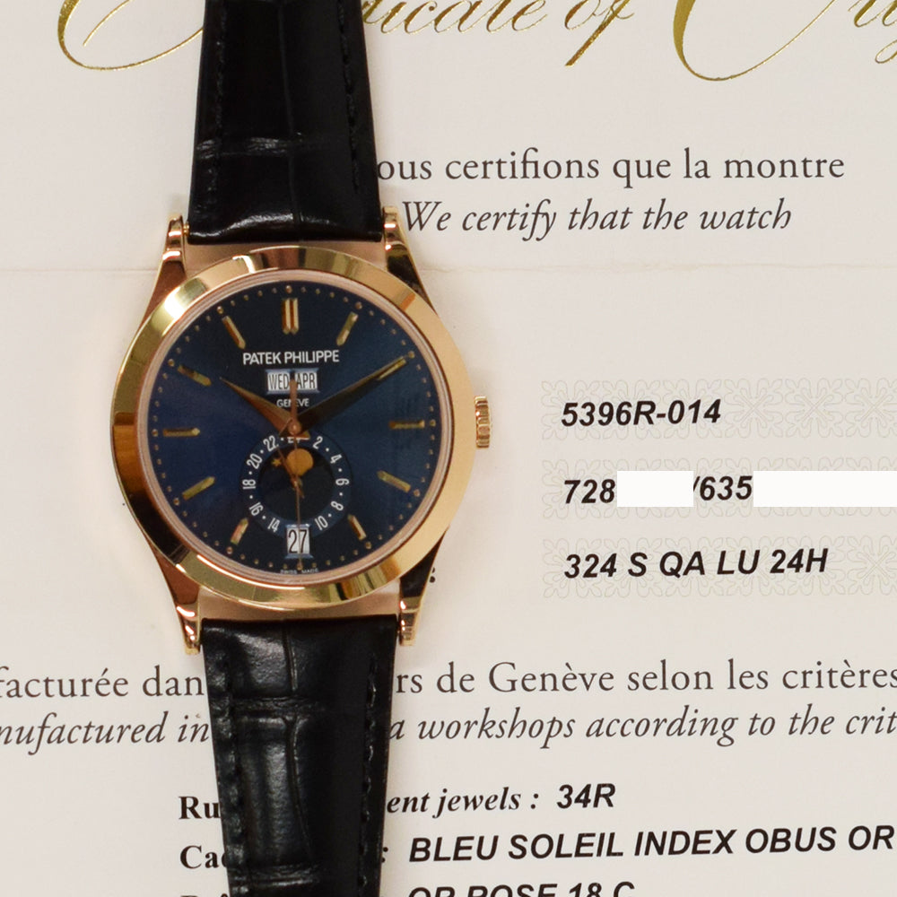 Patek Philippe Annual Calendar Moon Phase 38.5mm 5396R-014 – Blue Dial