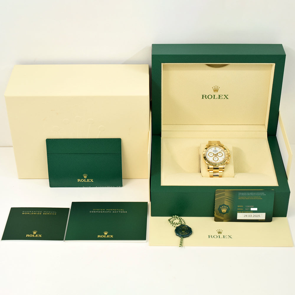 Rolex Cosmograph Daytona 40mm Yellow Gold 126508 – White Dial