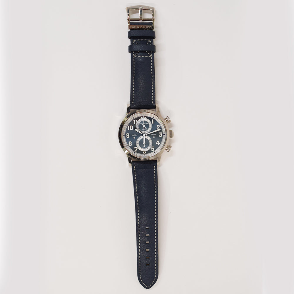 Patek Philippe Calatrava Pilot Travel Time Chronograph 42mm 5924G-001 – Blue Arabic Dial