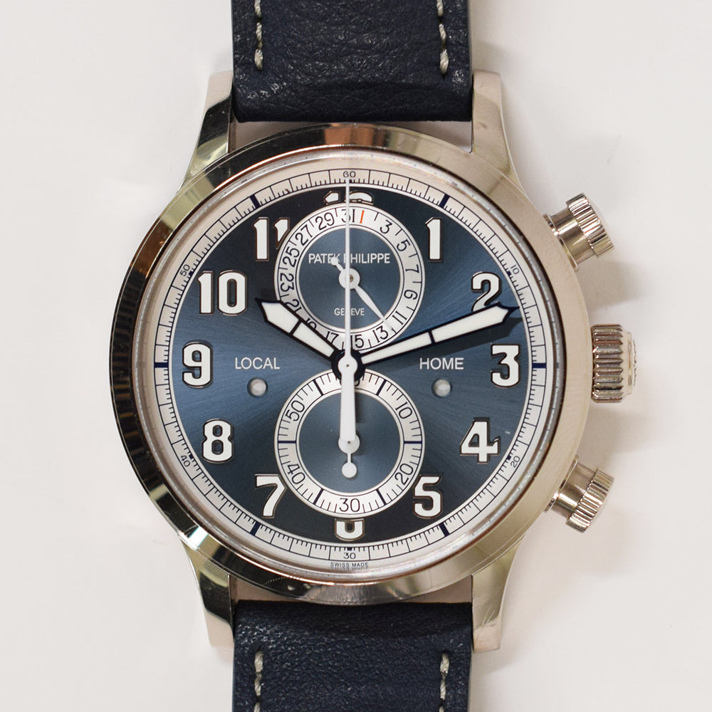 Patek Philippe Calatrava Pilot Travel Time Chronograph 42mm 5924G-001 – Blue Arabic Dial