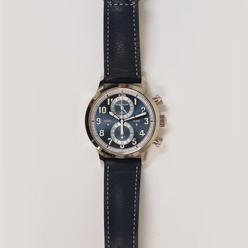 Patek Philippe Calatrava Pilot Travel Time Chronograph 42mm 5924G-001 – Blue Arabic Dial