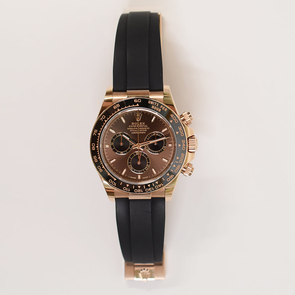 Rolex Cosmograph Daytona 40mm Everose Gold Oysterflex 126515LN – Chocolate Dial