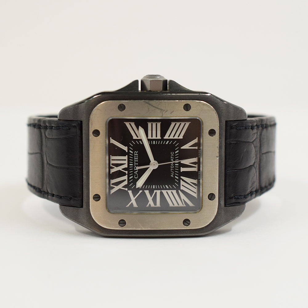 Cartier Santos 100 38mm Titanium and PVD Steel W2020010 – Black Roman Dial