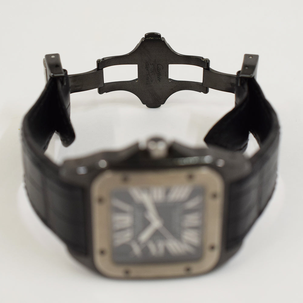 Cartier Santos 100 38mm Titanium and PVD Steel W2020010 – Black Roman Dial