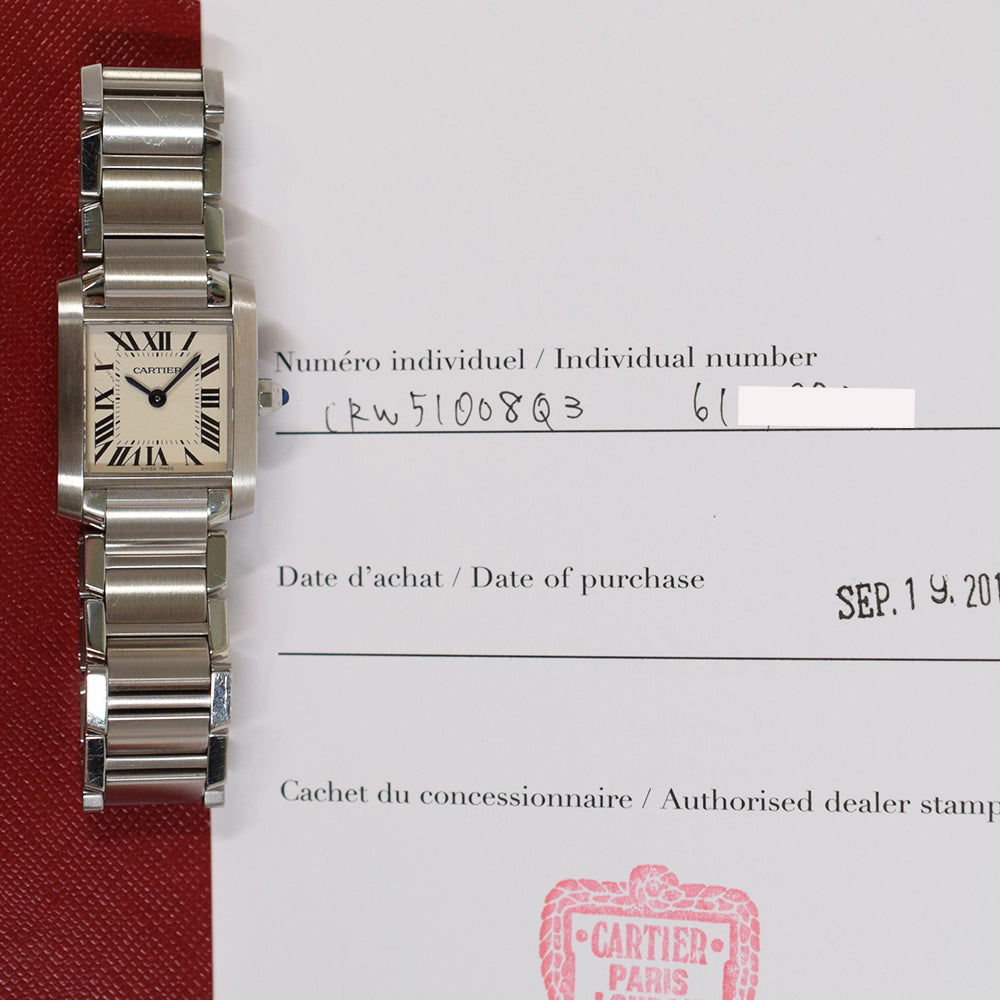 Cartier Tank Française Small Stainless Steel W51008Q3 – Silver Roman Dial