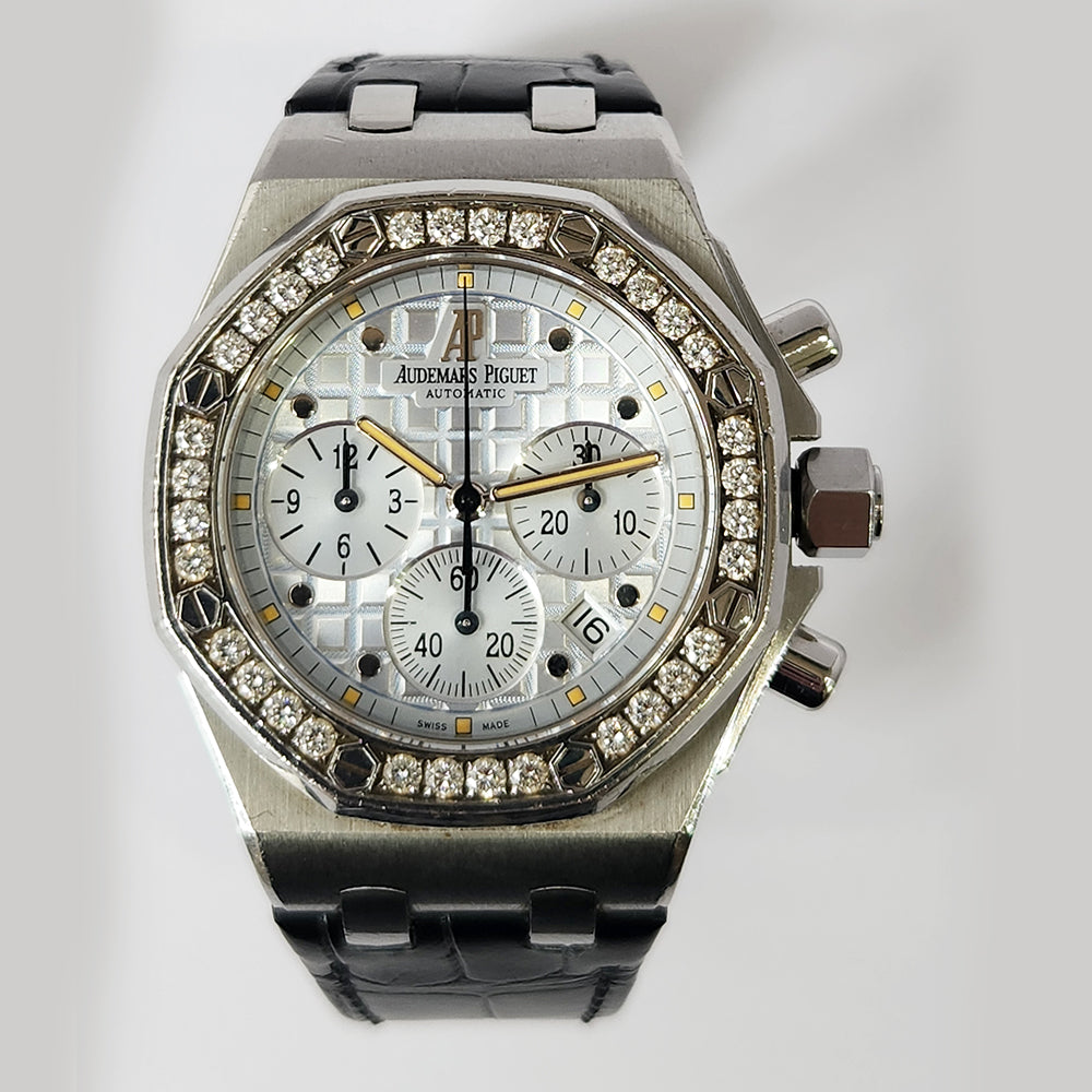 Audemars Piguet Royal Oak Offshore Chronograph 37mm Diamond Bezel 26113ST.ZZ.D030CR.01 – Silver Dial