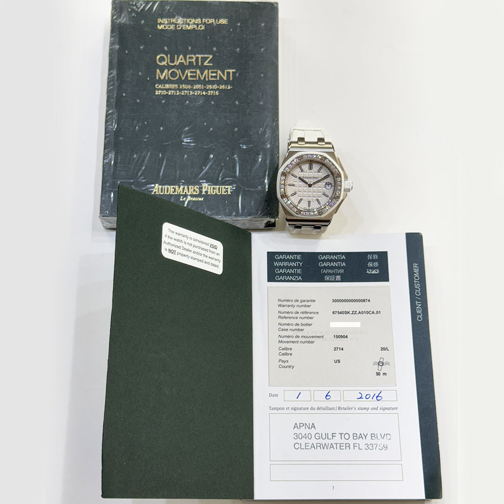 Audemars Piguet Royal Oak Offshore 37mm Diamond Bezel 67540SK.ZZ.A010CA.01 – White Dial