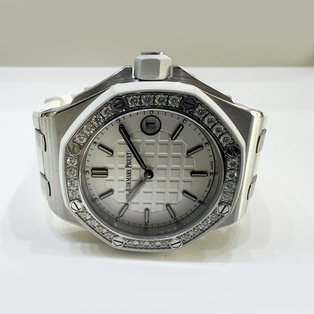Audemars Piguet Royal Oak Offshore 37mm Diamond Bezel 67540SK.ZZ.A010CA.01 – White Dial