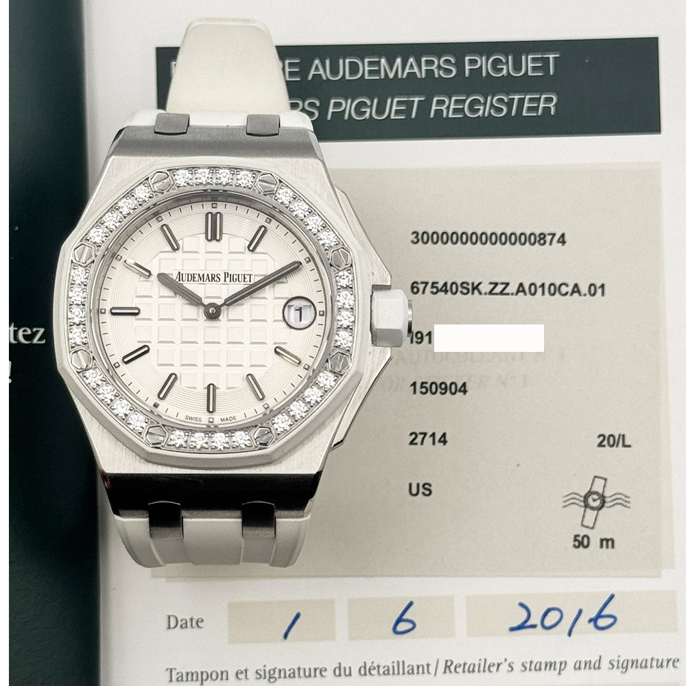 Audemars Piguet Royal Oak Offshore 37mm Diamond Bezel 67540SK.ZZ.A010CA.01 – White Dial