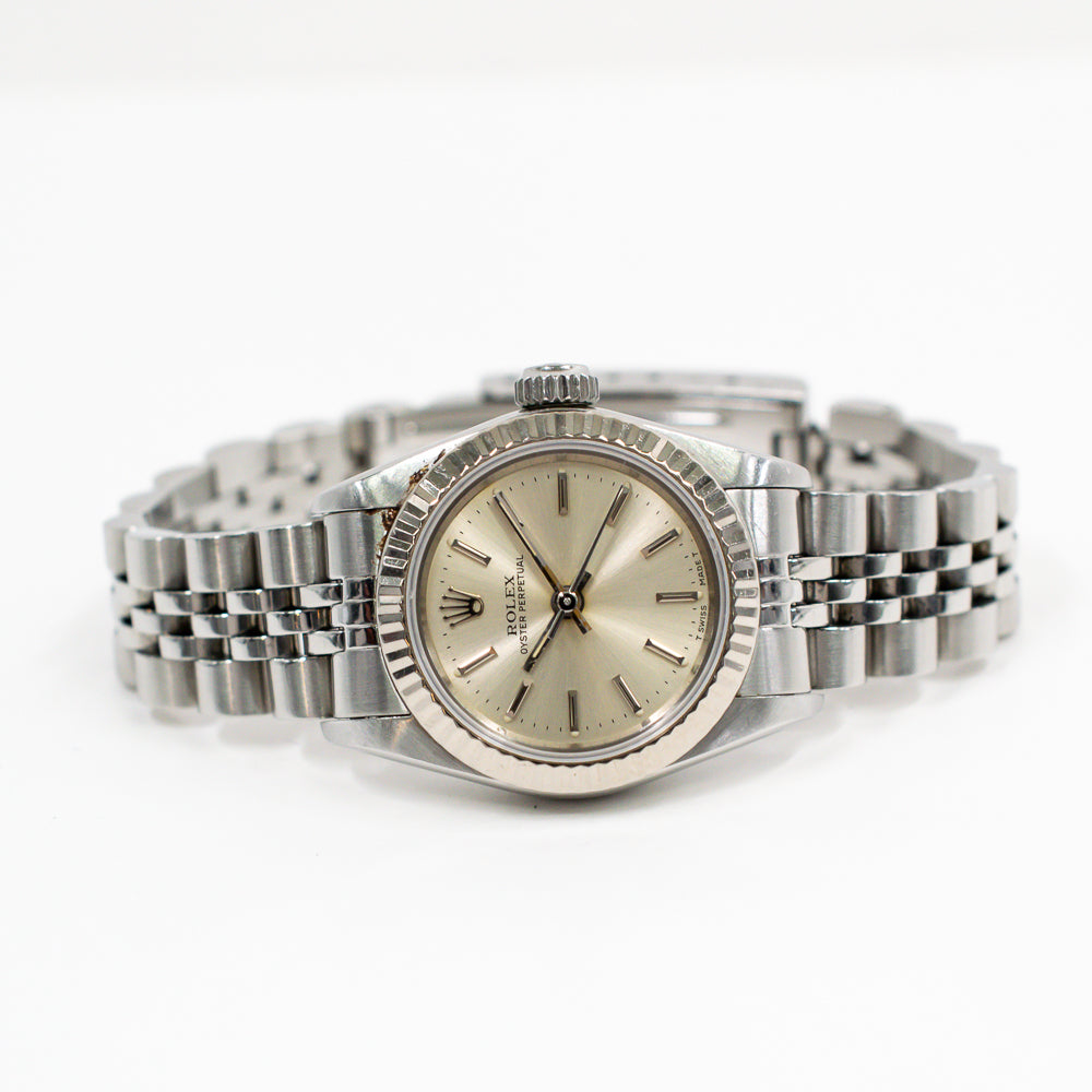Rolex Oyster Perpetual 26mm Steel and White Gold 67194 – Silver Dial
