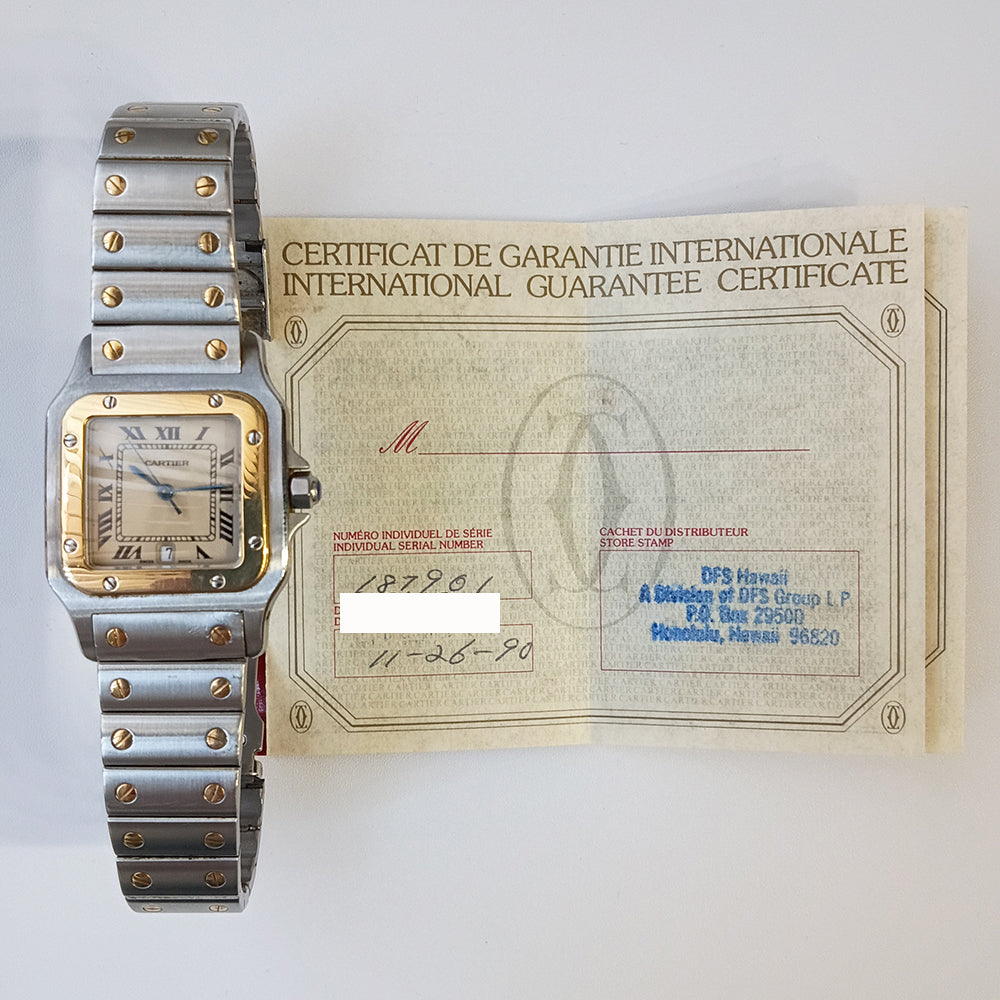 Cartier Santos Galbée Large 29mm Steel and Yellow Gold W20011C4 – Ivory Roman Dial