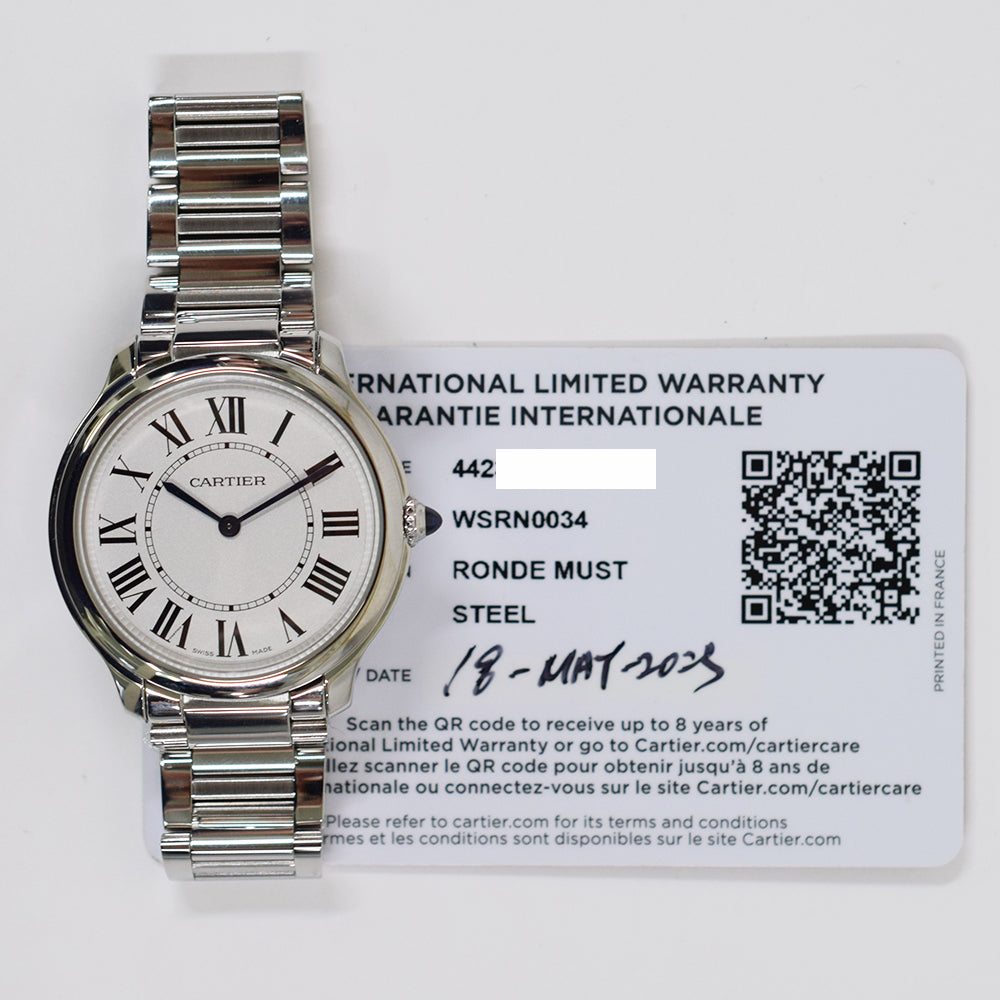 Cartier Ronde Must de Cartier 36mm WSRN0034 – Silver Roman Dial