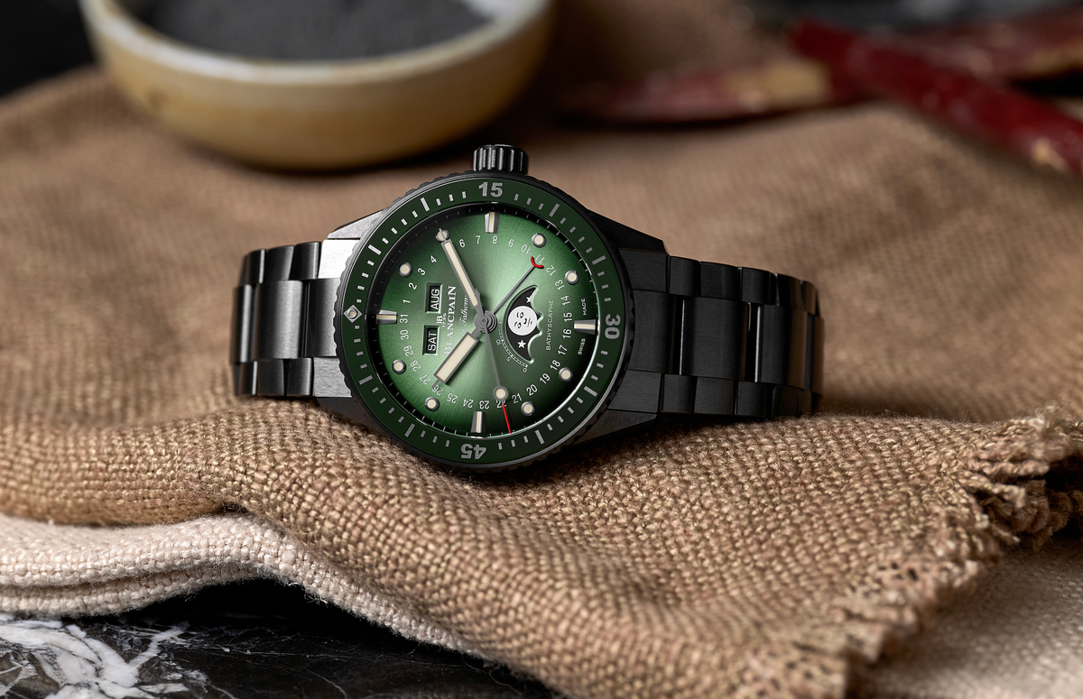 Blancpain Fifty Fathoms Bathyscaphe Quantième Complet Phases de Lune Sunburst Green (5054-0153-01S)