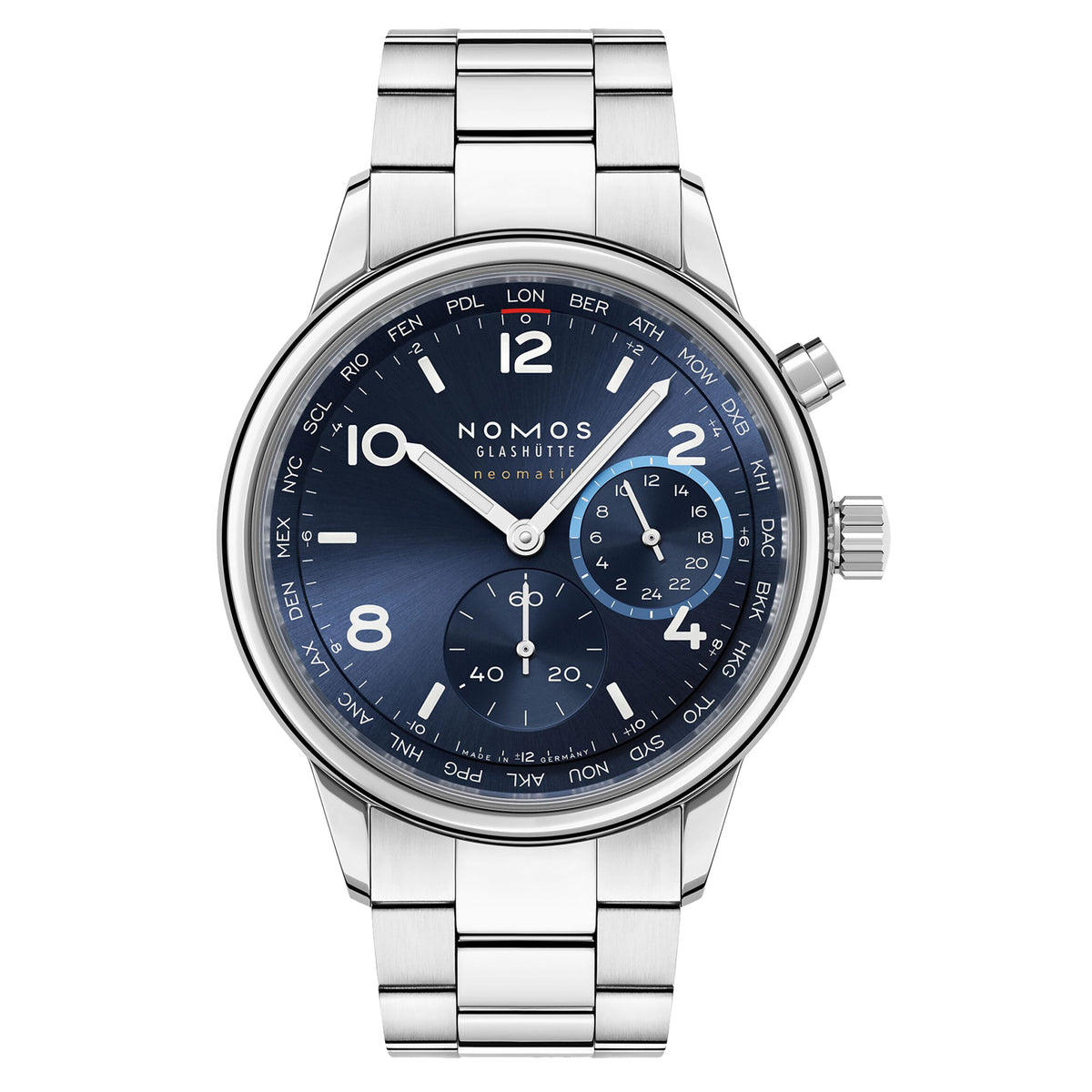 Nomos Glashütte Club Sport Neomatik Worldtimer Blue 40mm Blue Dial 790