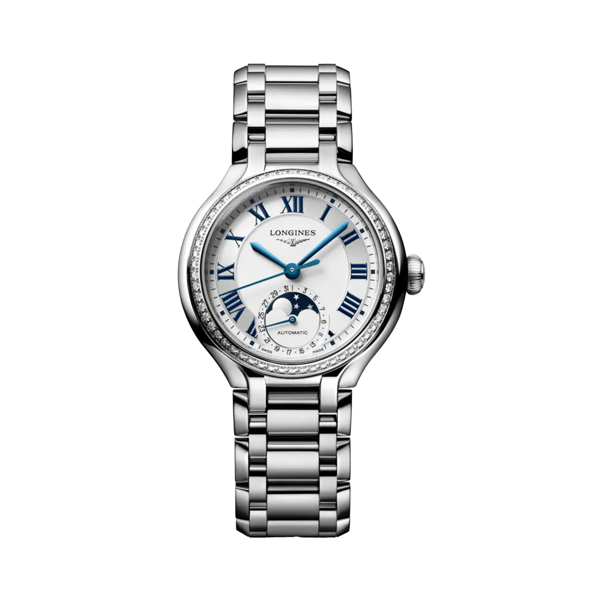 Longines PrimaLuna Moonphase 34mm Silver Dial L8.126.0.71.6