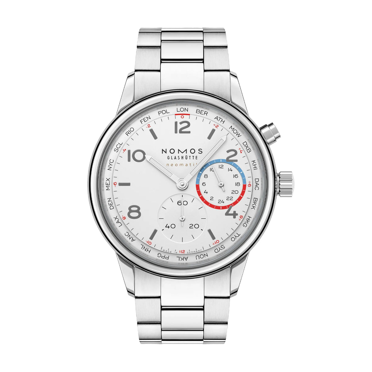Nomos Glashütte Club Sport Neomatik Worldtimer 40mm White Dial 792