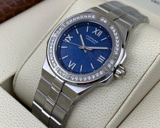 Chopard Alpine Eagle 33 Lucent Steel Diamond Aletsch Blue Unisex Watch (298617-3002)