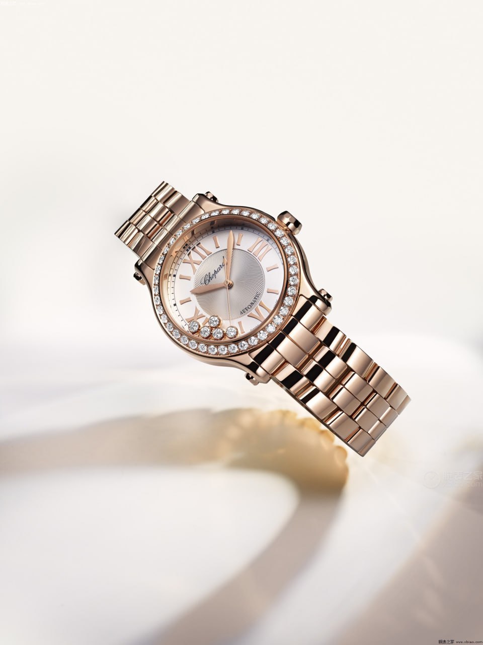 Chopard Happy Sport Rose Gold Diamond Ladies Watch (275378-5004)