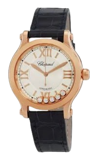 Chopard Happy Sport Blue Alligator Rose Gold 33mm Ladies Watch (275378-5001)