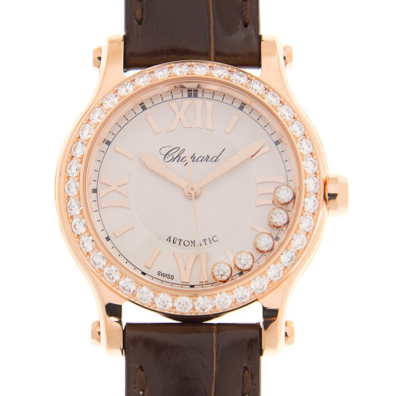 Chopard Happy Sport 30mm Rose Gold Diamond Ladies Watch (274893-5012)