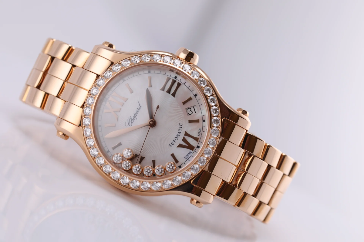 Chopard Happy Sport Rose Gold Diamond Mother-of-Pearl Ladies Watch (274808-5007)