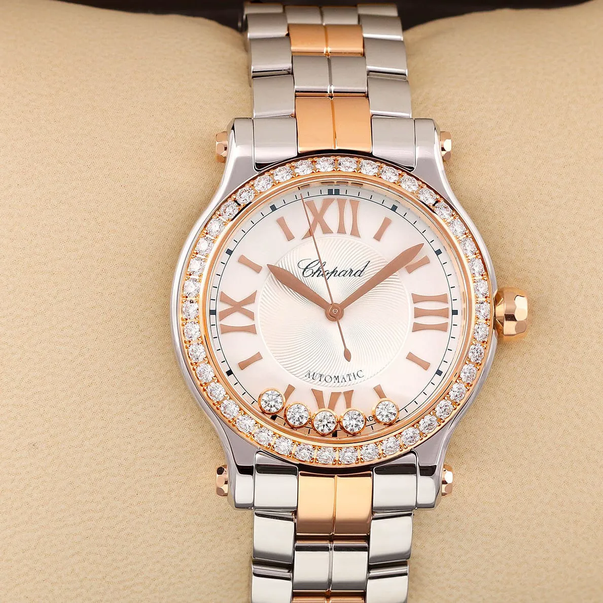 Chopard Happy Sport Rose Gold, Steel & Diamond Ladies Watch (278608-6004)