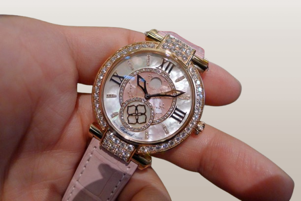 Chopard Imperiale Moonphase Rose Gold Diamond Pink Alligator Ladies Watch (384246-5001)