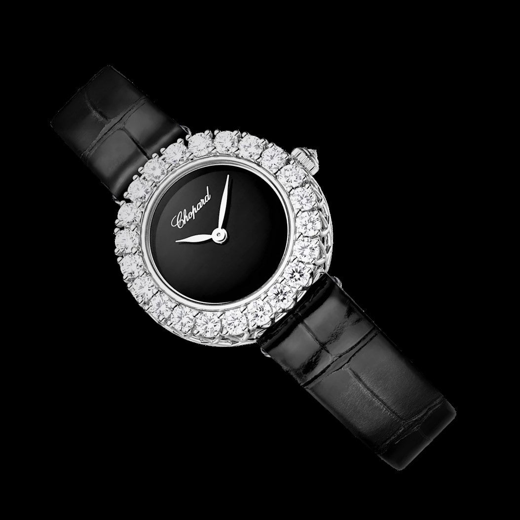 Chopard L'Heure du Diamant Round White Gold Black Ladies Watch (13A178-1318)