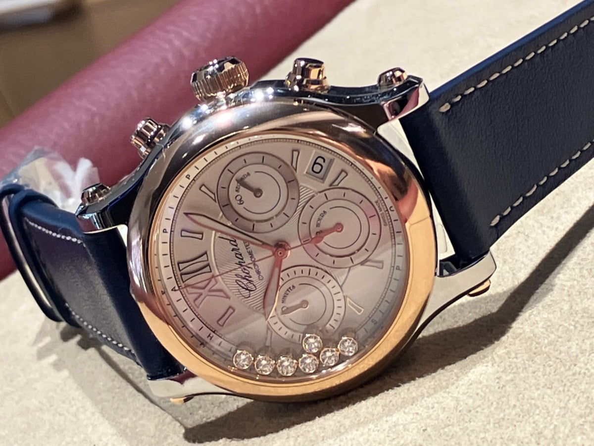 Chopard Happy Sport Chrono 40mm Midnight Blue Calfskin Ladies Watch (278615-6001)