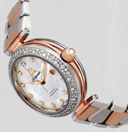 Omega De Ville Ladymatic Steel Sedna Gold Ladies Watch
