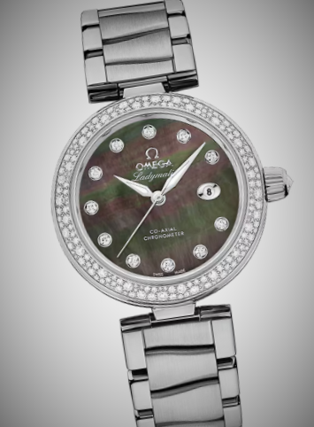 Omega De Ville Ladymatic Steel on Steel Black Dial Ladies Watch