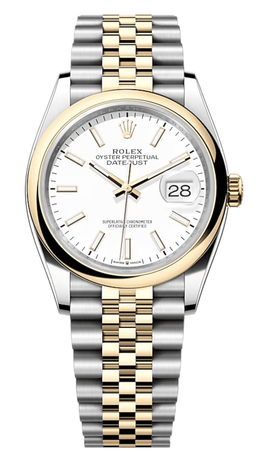 Rolex Datejust 36 Yellow Rolesor White Jubilee Unisex Watch (126203)