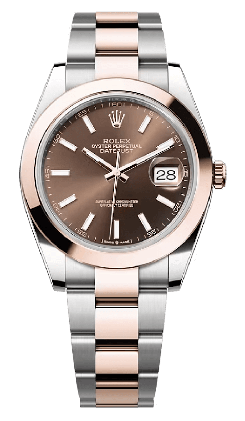 Rolex Datejust 41 Everose Rolesor Chocolate Oyster Men’s Watch (126301)