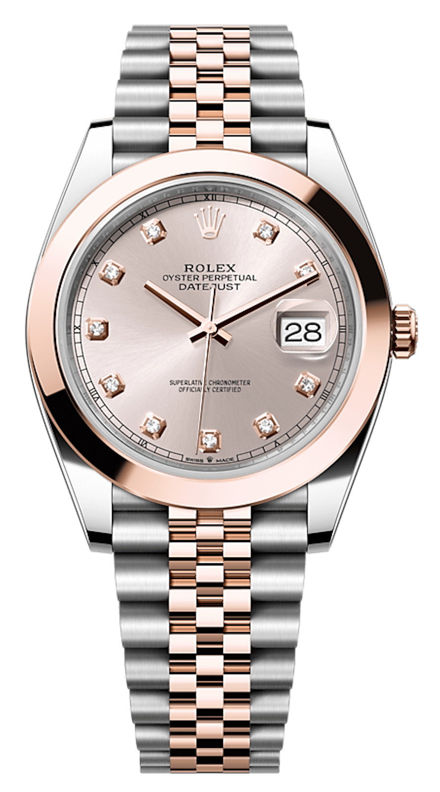 Rolex Datejust 41 Everose Rolesor Diamond Sundust Jubilee Men’s Watch (126301)