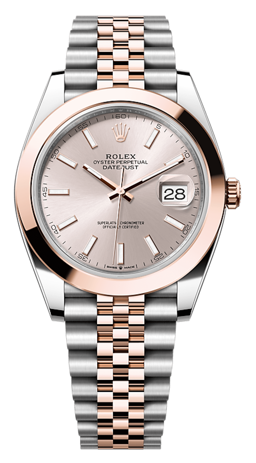 Rolex Datejust 41 Everose Rolesor Sundust Jubilee Men’s Watch (126301)